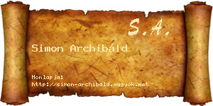Simon Archibáld névjegykártya
